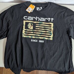 Carhartt XL Regular Fit Long Sleeve Black Tshirt